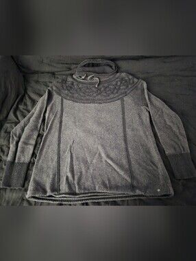 Eddie Bauer Charcoal Gray Cowl Neck Sweater
